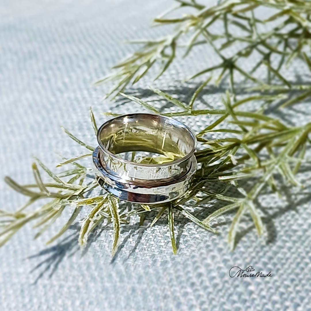 Sterling Silver Spinning Fidget Rings