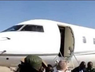 Private Jet Arriving on the Runway