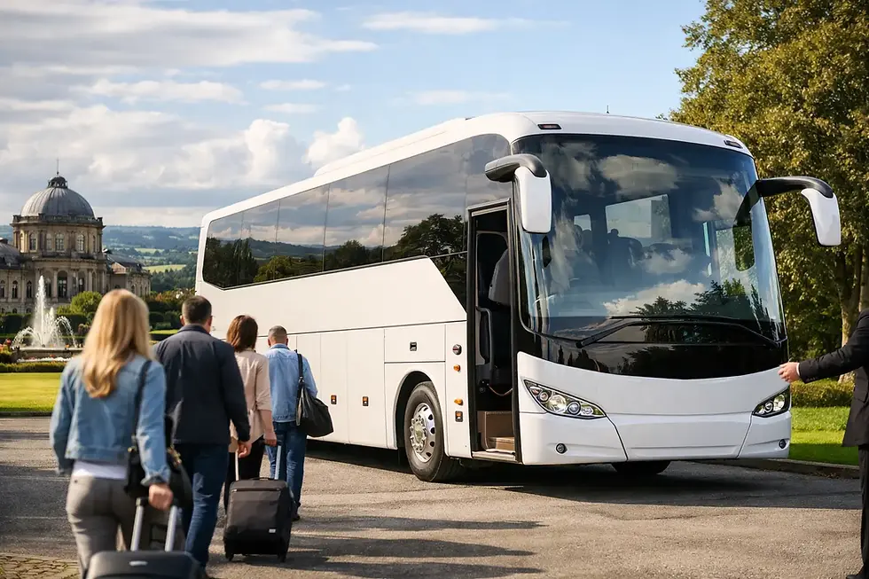 Coach Hire Direct coach parked ready for group travel in Harrogate