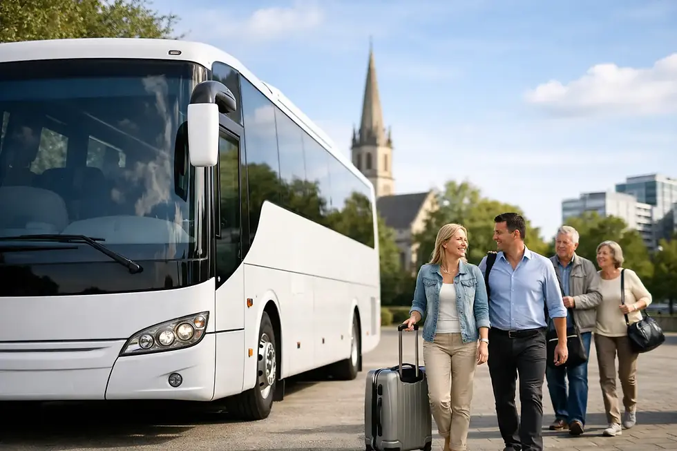 Coach Hire Direct coach parked ready for group travel in Romford