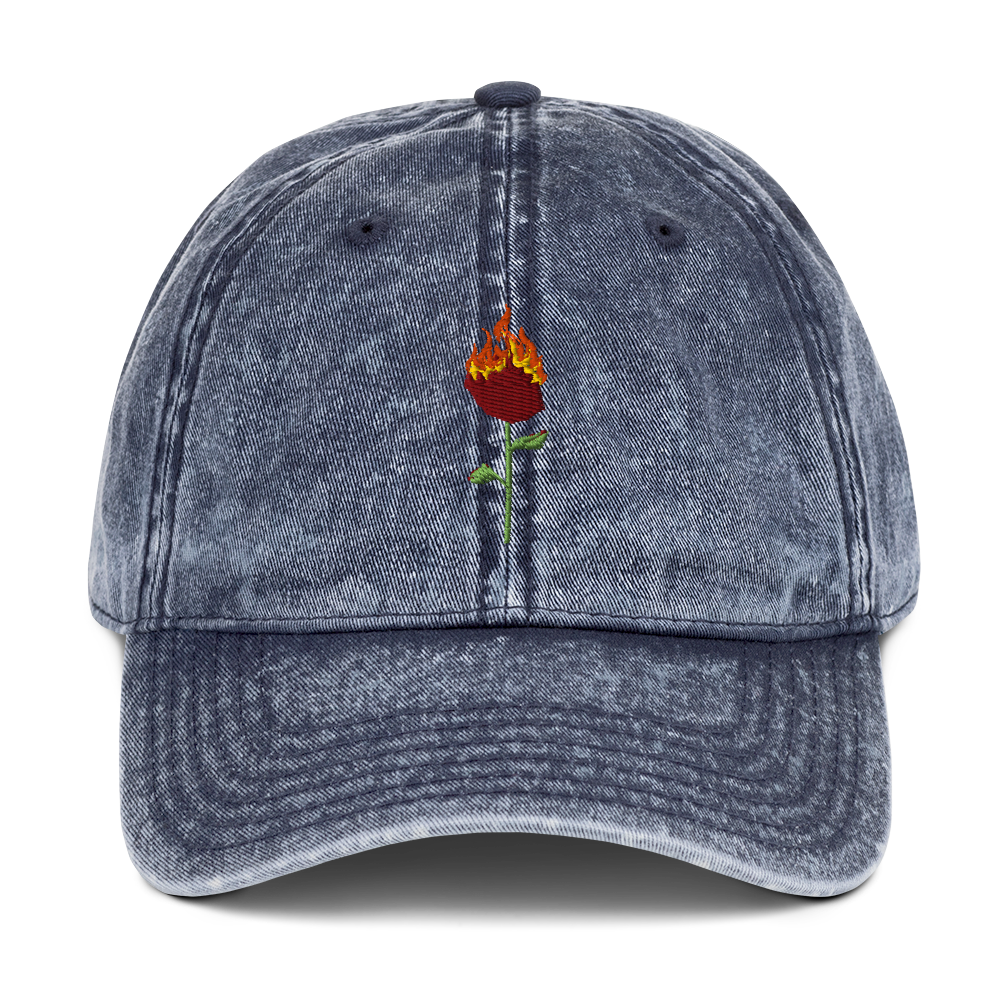 Burning Rose Vintage Cotton Twill Cap (Click to see more color options)