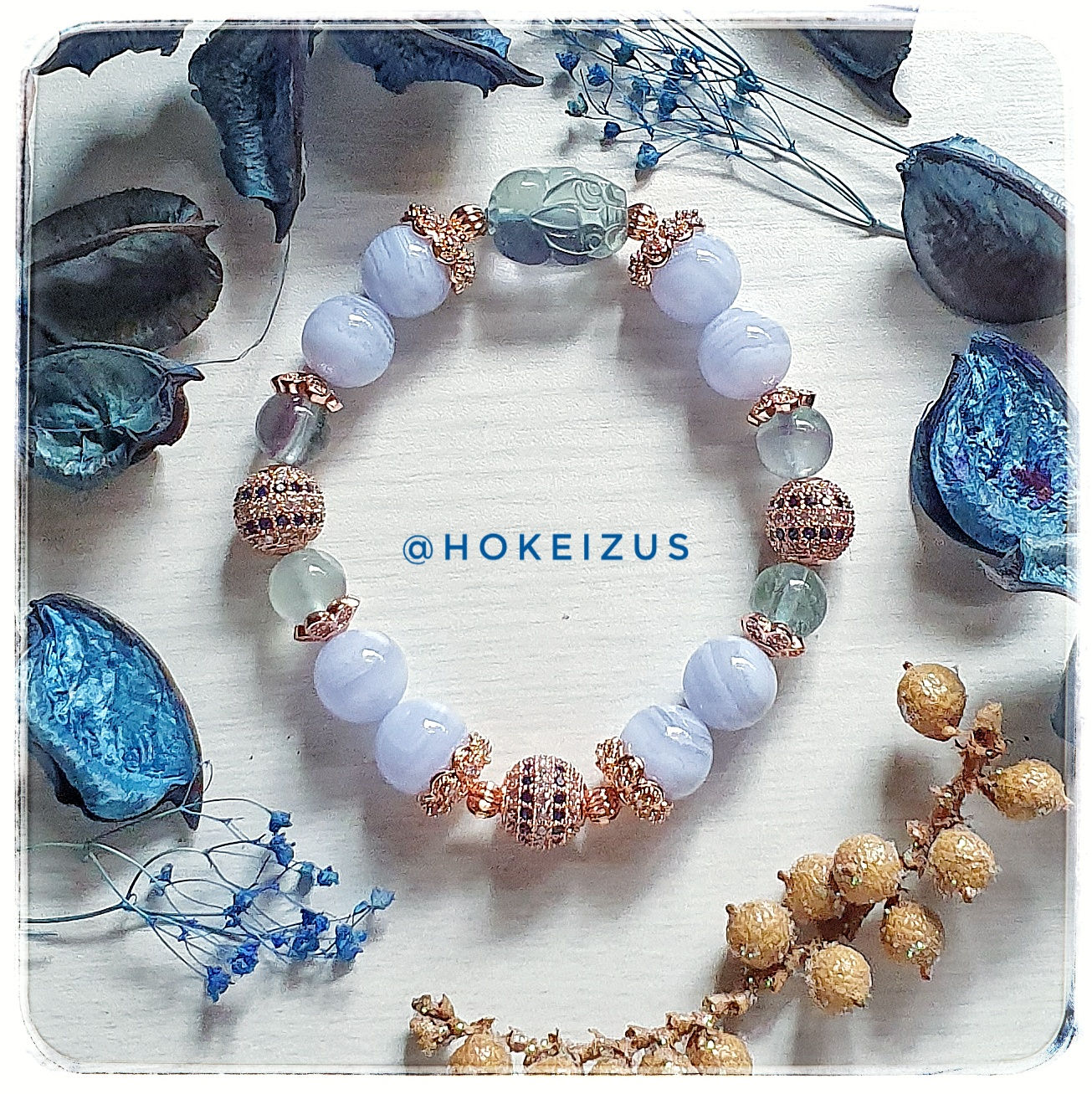 Fluorite Pixiu with Blue Lace Agates
