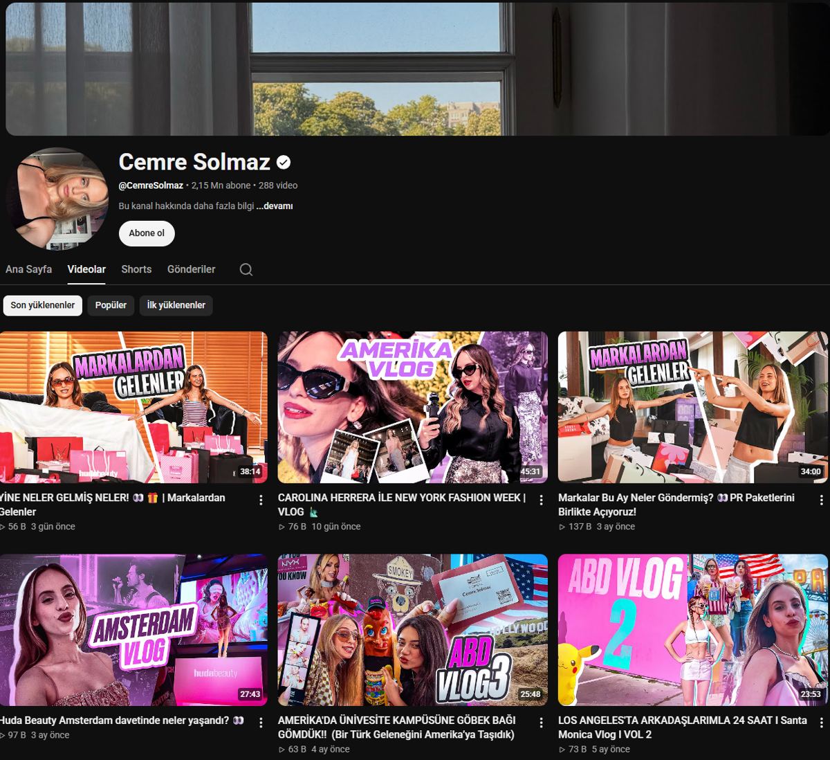 Cemre Solmaz YouTube kanalı