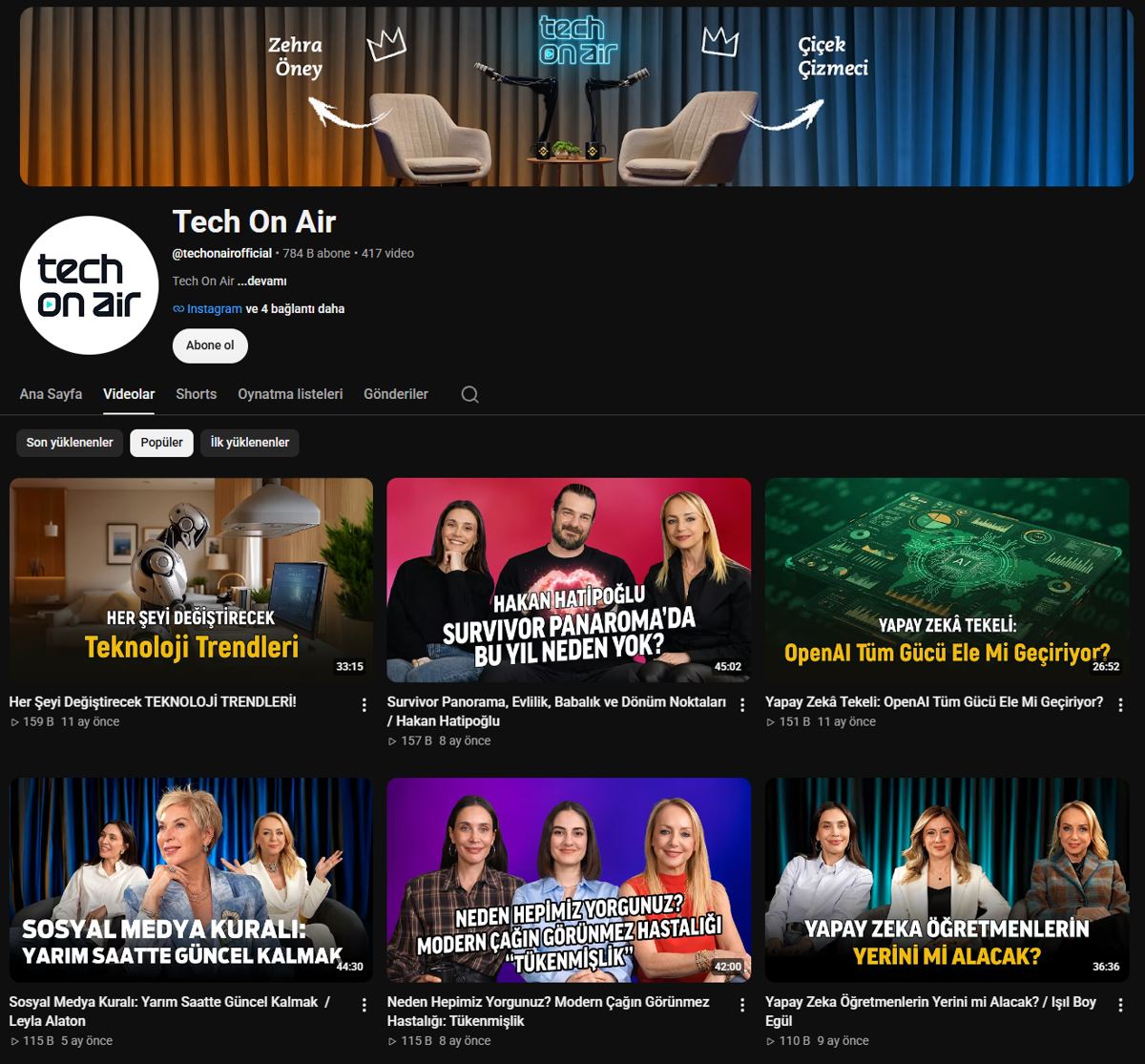 Tech On Air YouTube kanalı