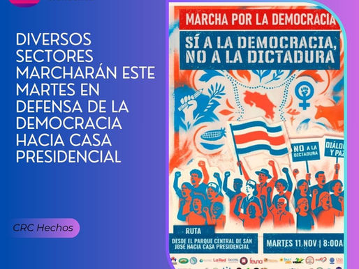 Diversos sectores marcharán este martes en defensa de la democracia hacia Casa Presidencial