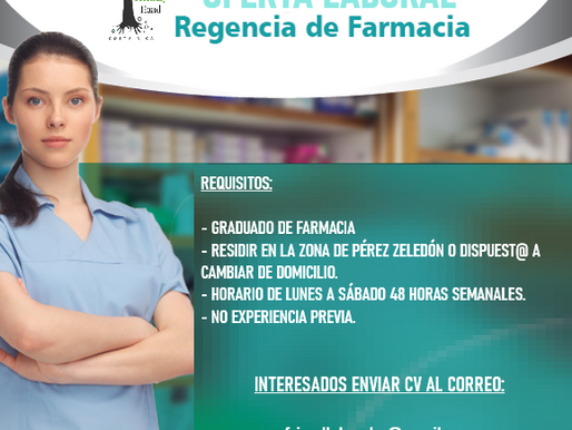 Asociación Friendly Hand busca contratar Regente Farmacéutico en Pérez Zeledón