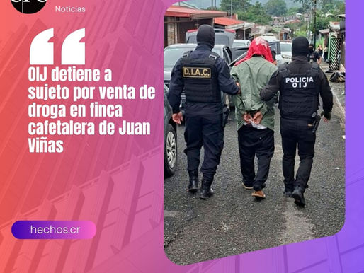 OIJ detiene a sujeto por venta de droga en finca cafetalera de Juan Viñas