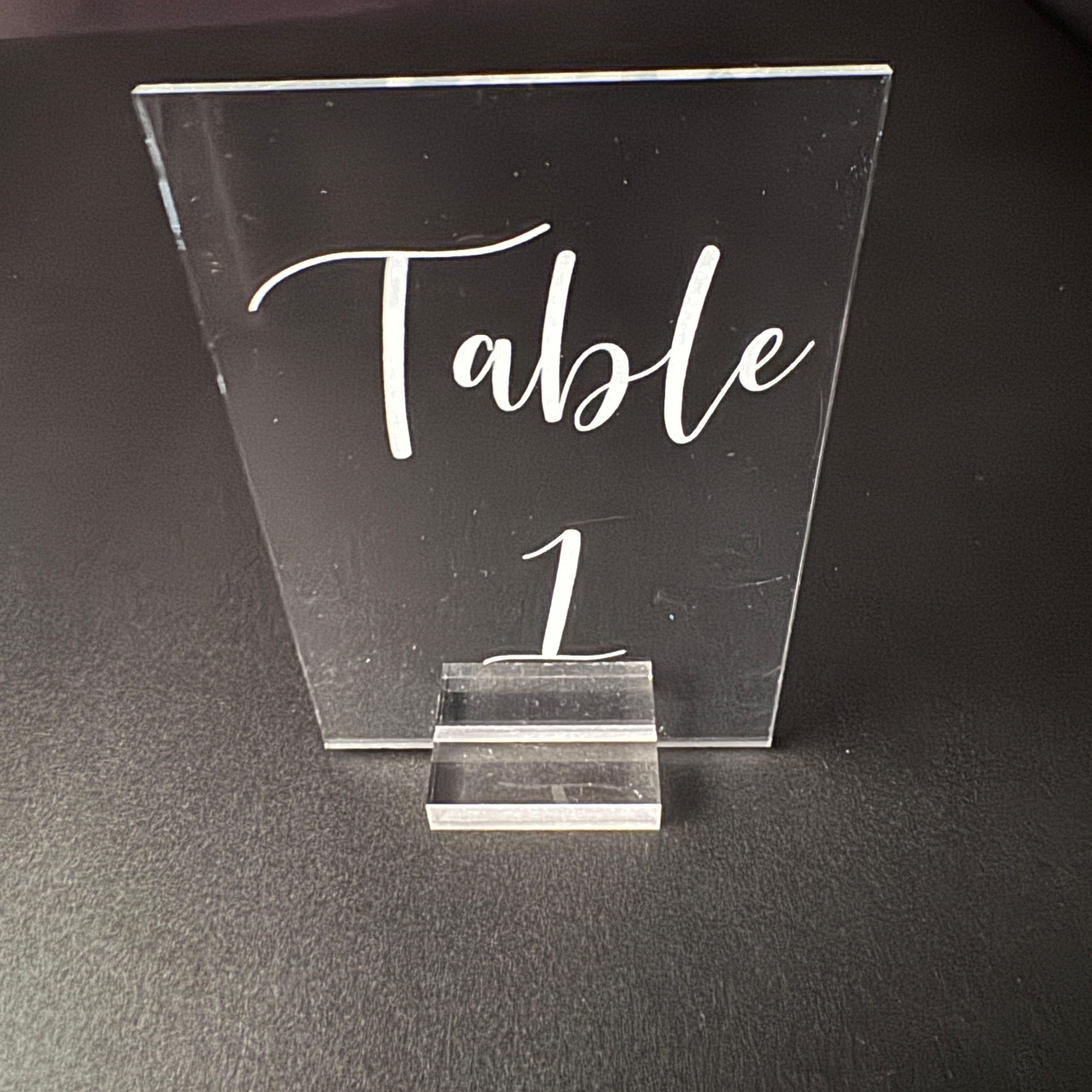 Clear Acrylic Table Numbers - 4" x 6"