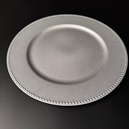 Matte Silver Beaded Rim Chargers Weddings With Nikki