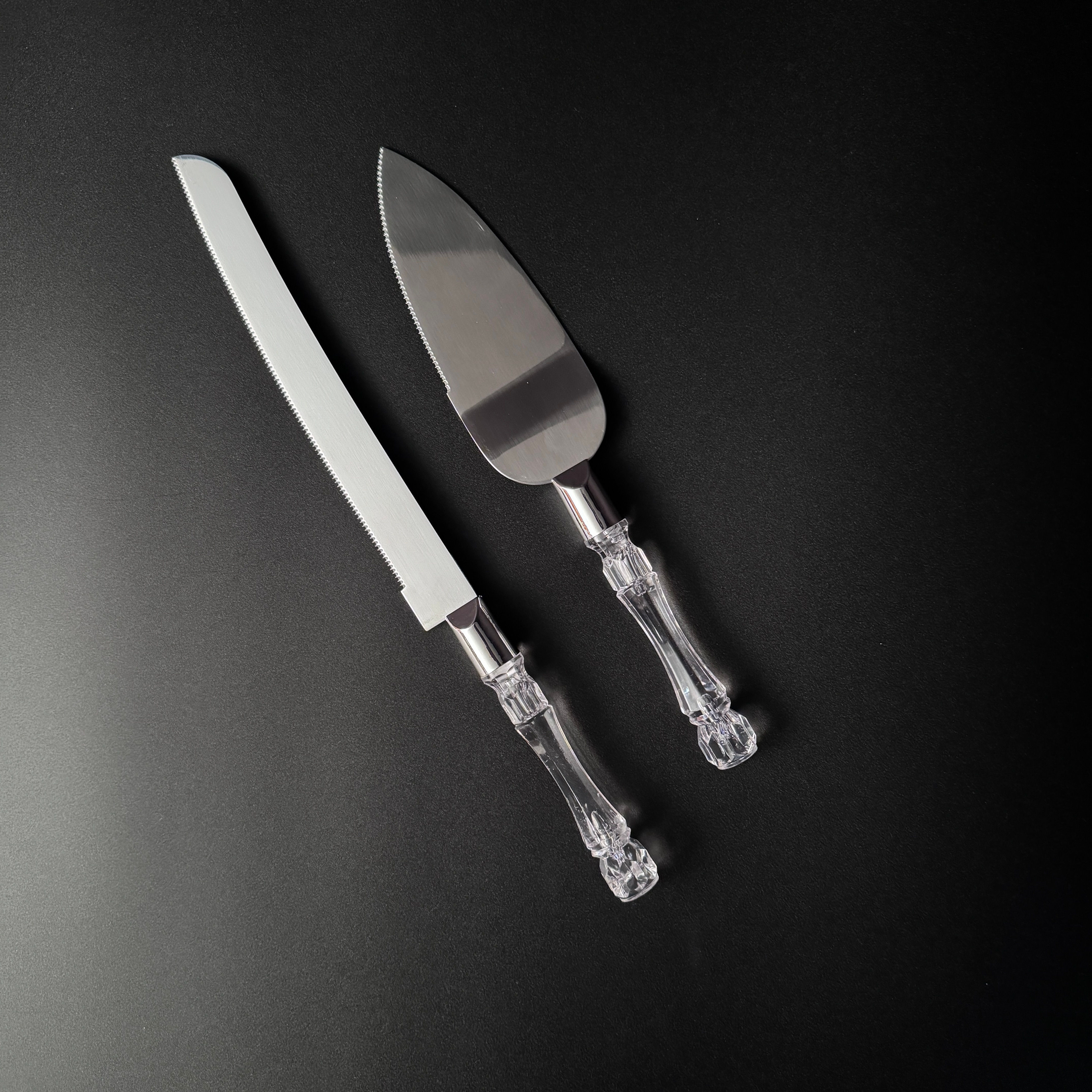 Crystal Handle Cake Serving Set