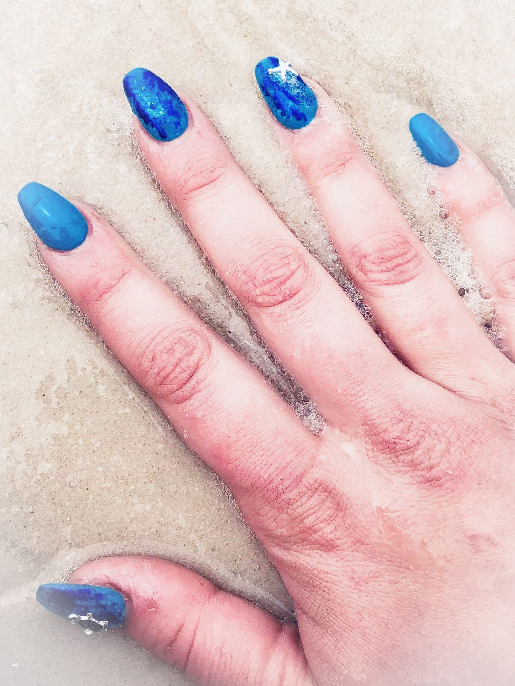Nail art on acrylic nails by Amber