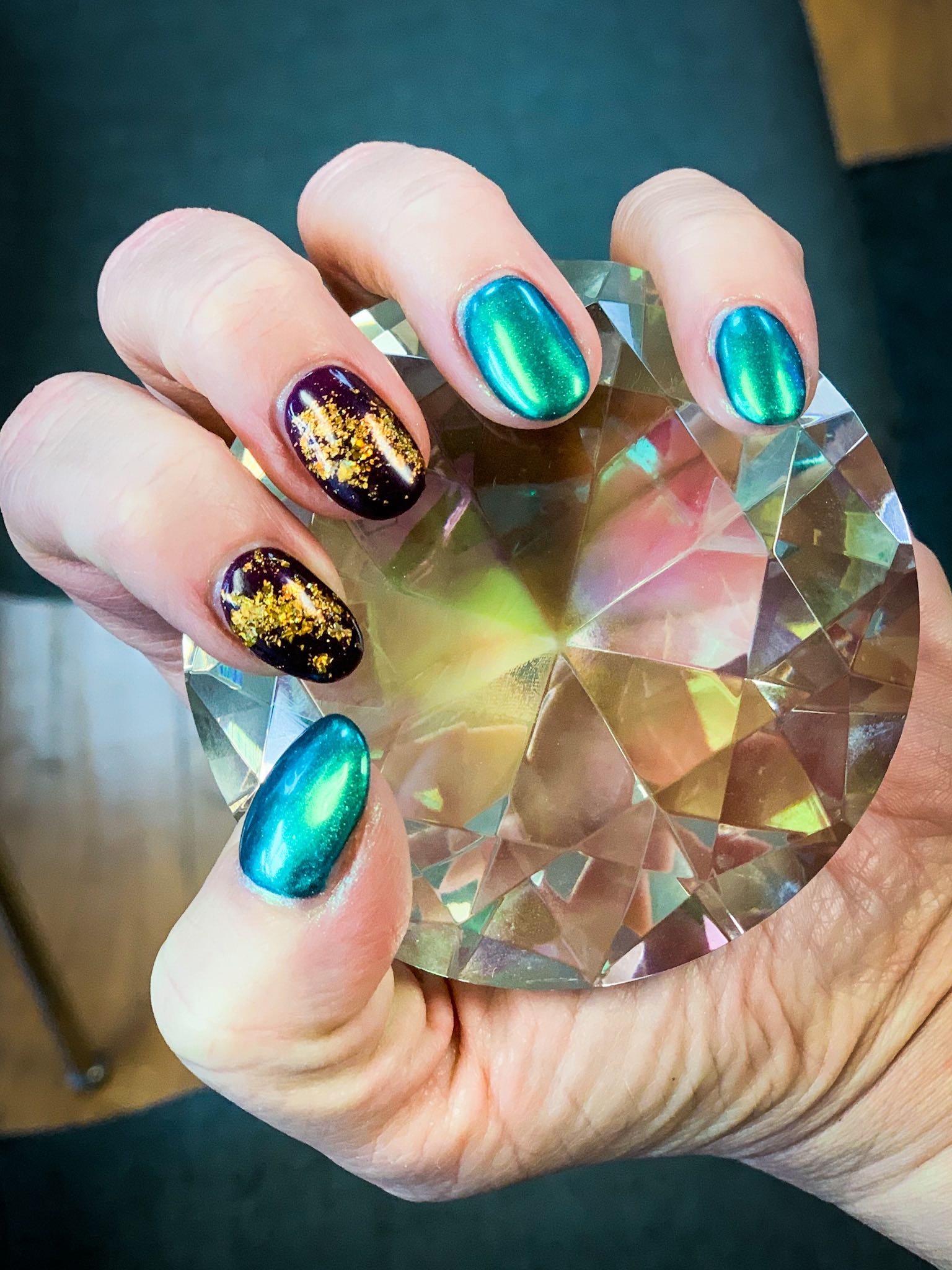 Nail Dip with Chrome