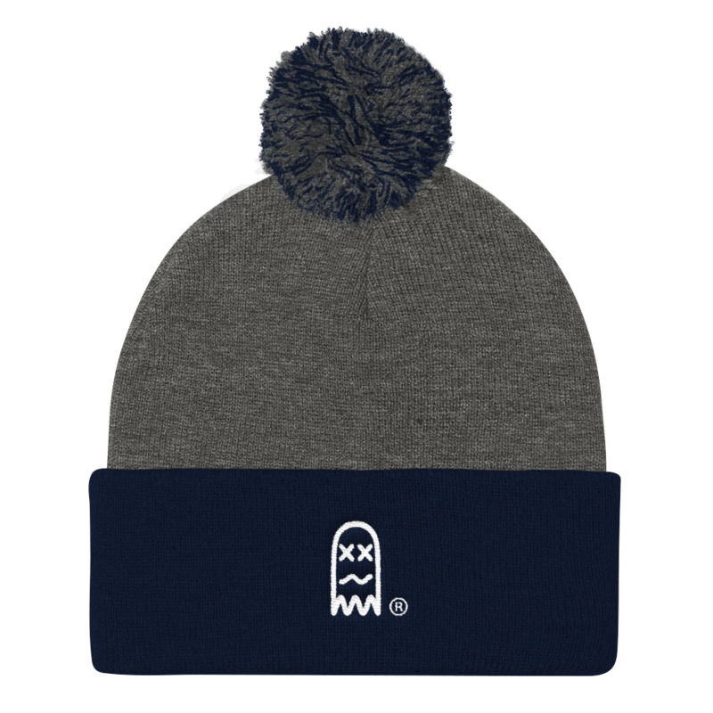Thumbnail: Faded Ghost Pom Knitted Beanie