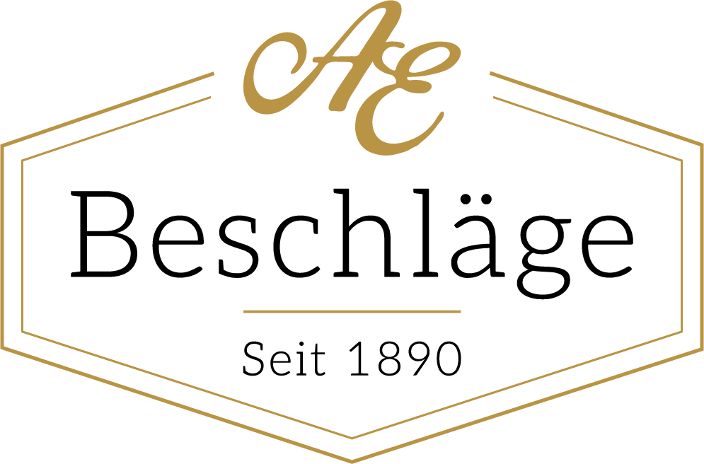 AE-Beschlaege Logo in Form eines antiken Beschlags