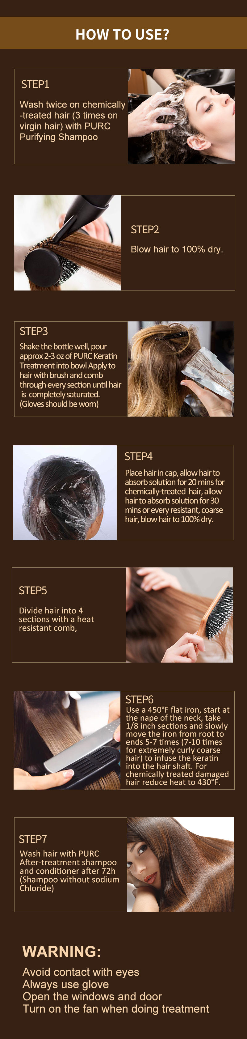 Thumbnail: PURC Keratin Treatment Shampoo Conditioner Hair Straightening Products Smoothing