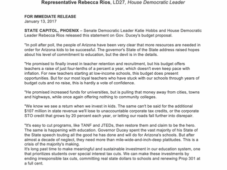 Democrats ready to work on real investments for our schools