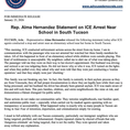 Rep. Alma Hernandez Statement on ICE Arrest Near School in South Tucson