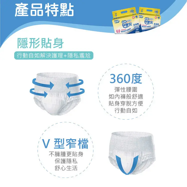 縮圖：【箱購】【包寧安】棉柔護膚 復健易拉褲/尿布(褲型)M/L/XL