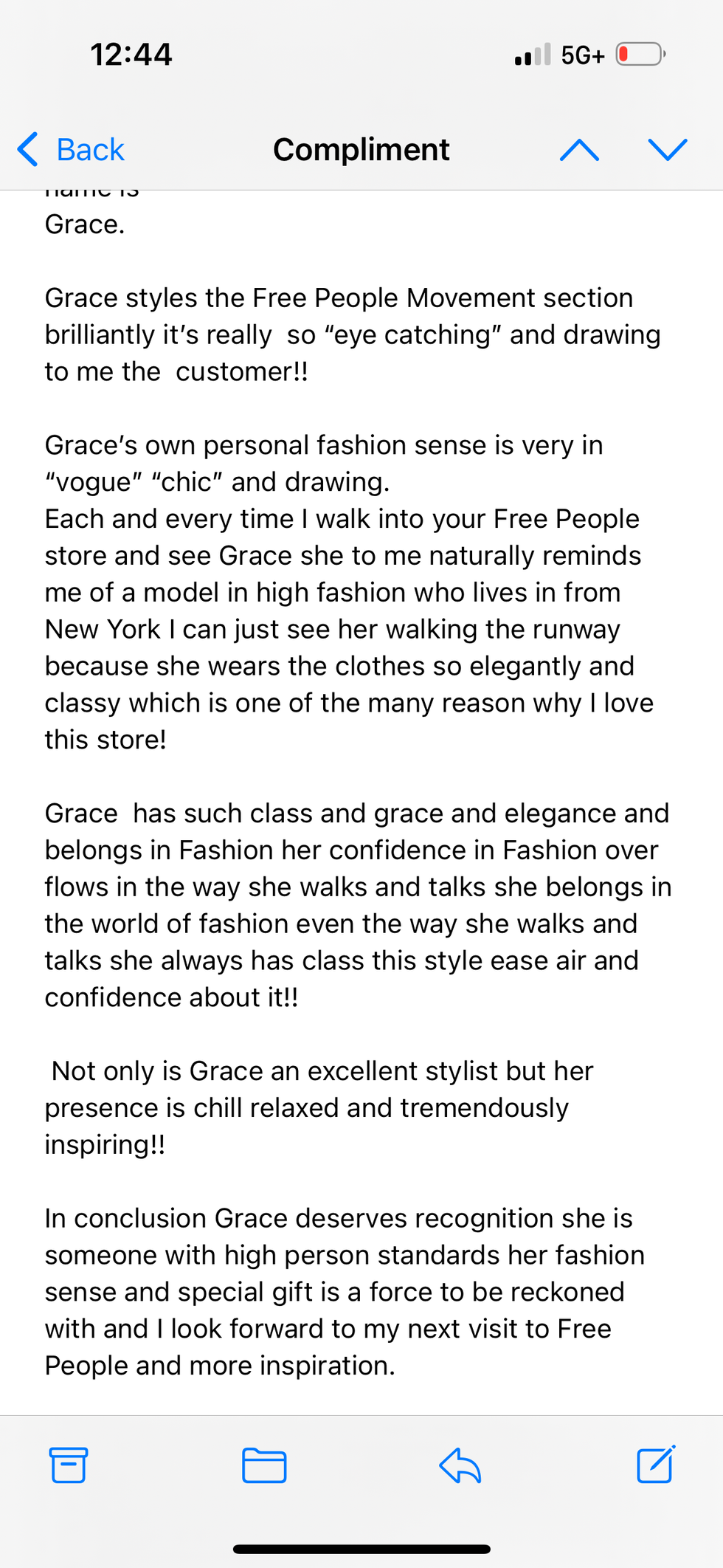 Review from past customer