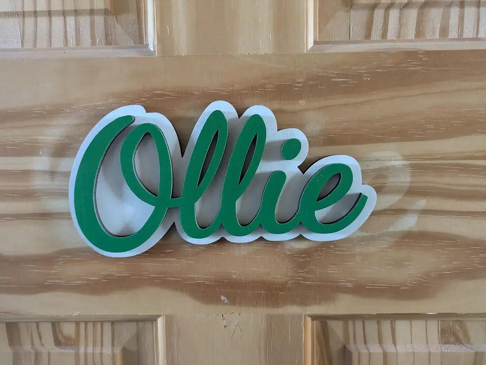 Thumbnail: Laser Cut Wooden Words and Names - Personalised Door or Wall Name Plaques