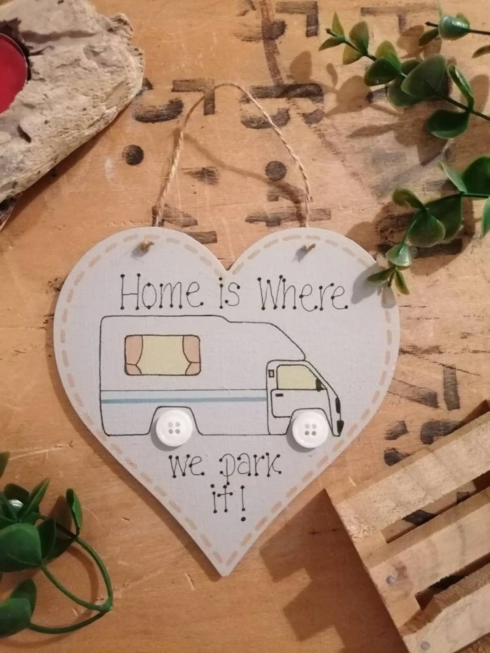 Handmade Wooden Bedford Bambi Elddis Nipper Campervan Sign - Hand Drawn