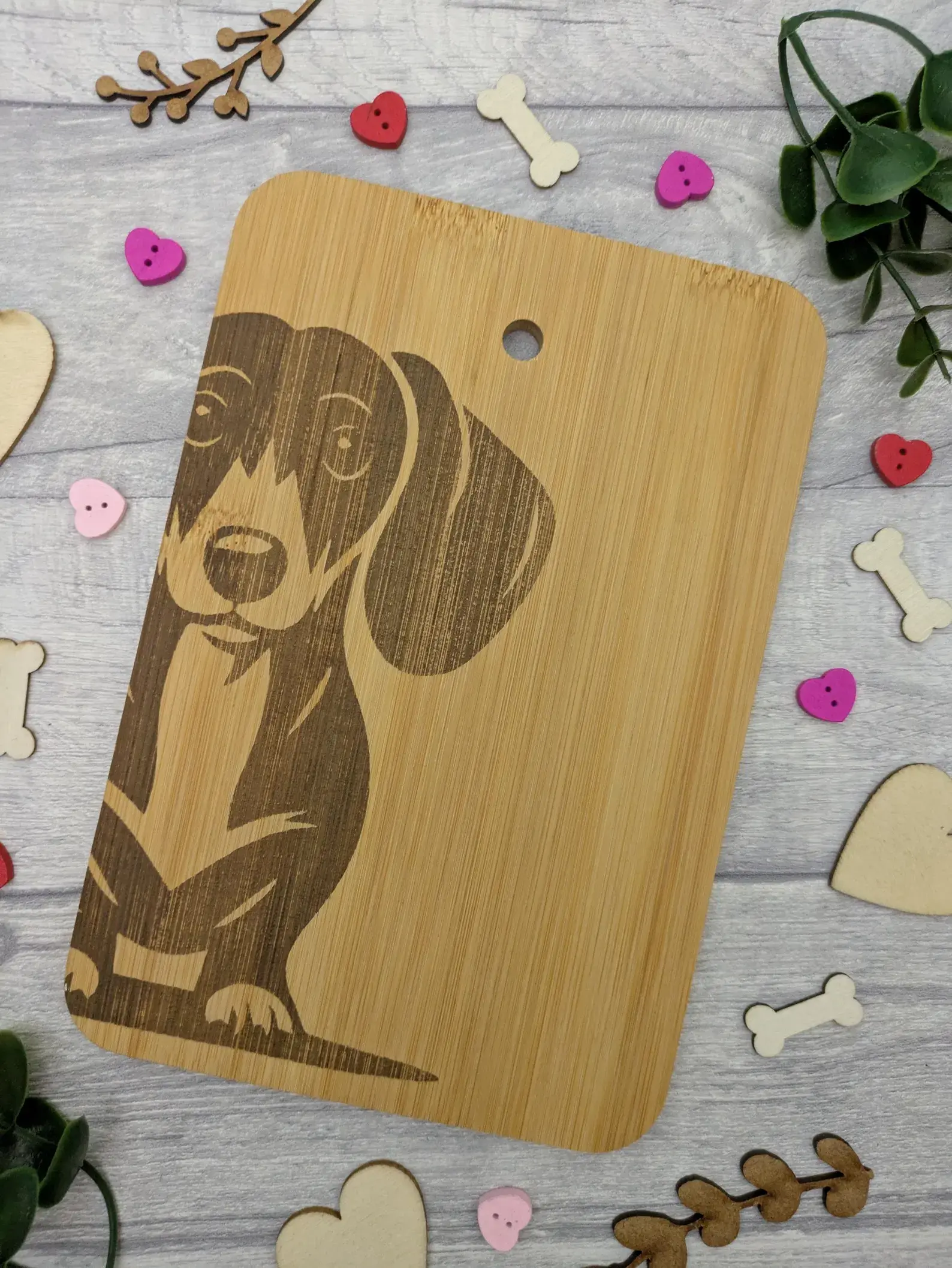 Dachshund Wooden Chopping Board - Personalised Chopping Board 22x14cm