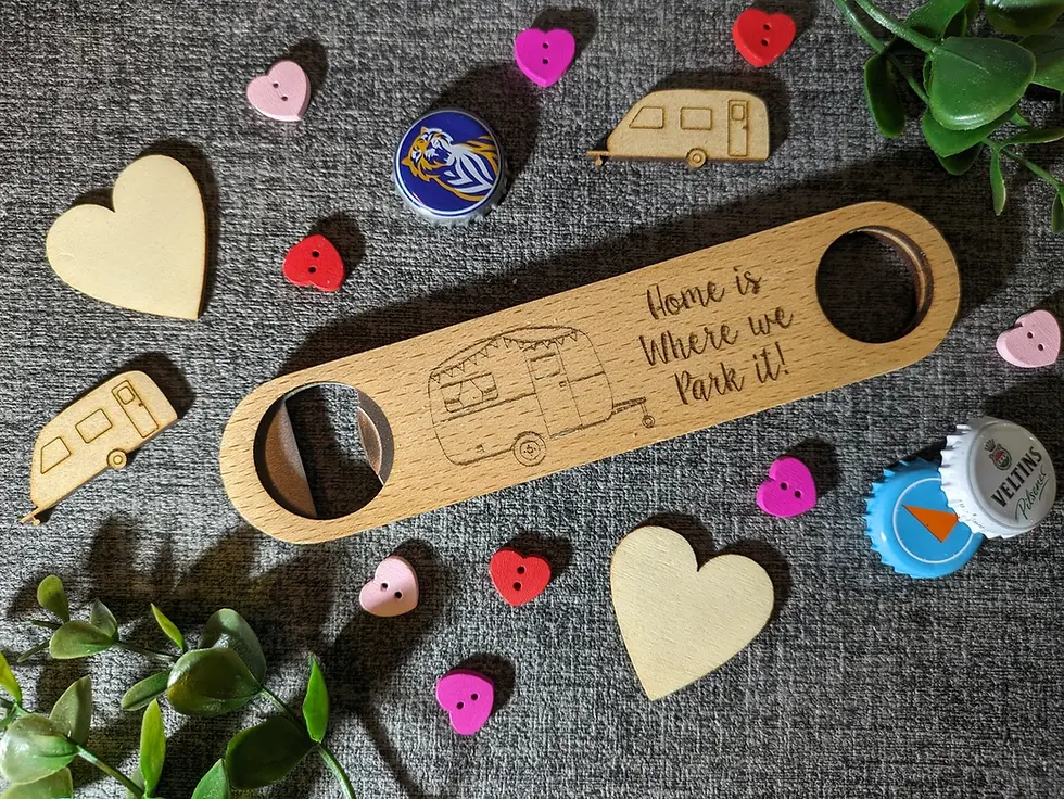 Thumbnail: Laser Engraved Wooden Beer Bottle Opener, Bar Blade - Personalised Bottle Opener