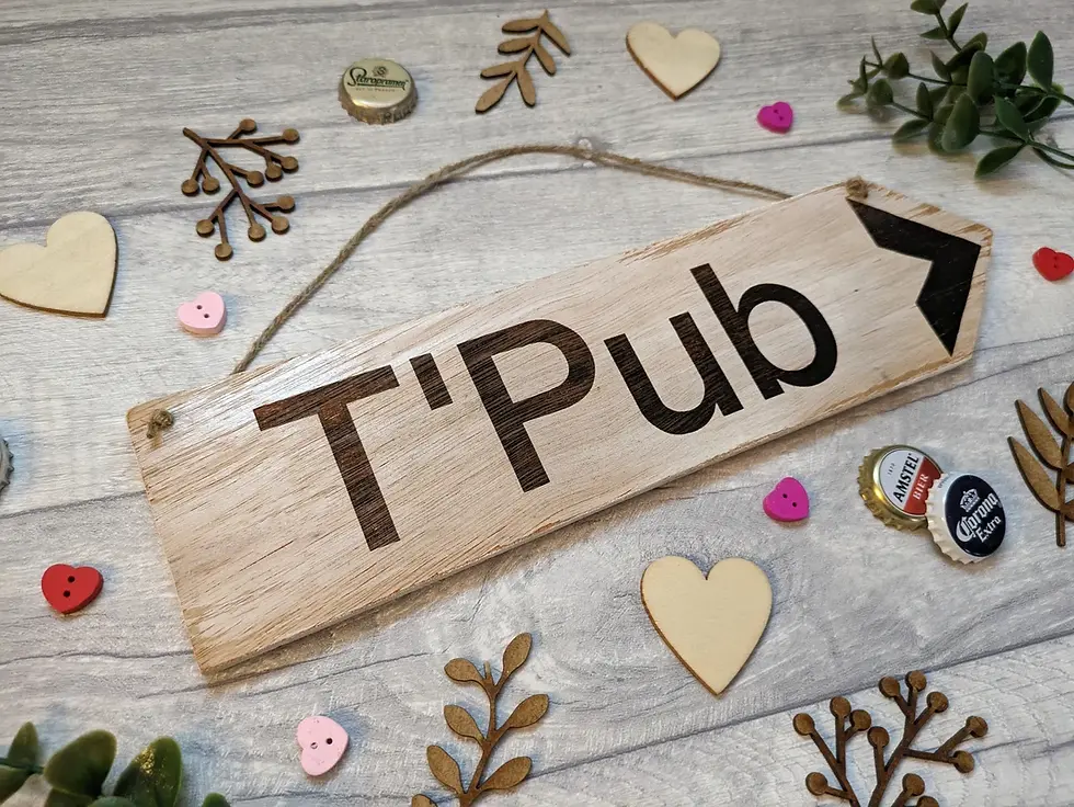Thumbnail: Handmade Wooden T'Pub Sign - Yorkshire Sign - Yorkshire Phrases