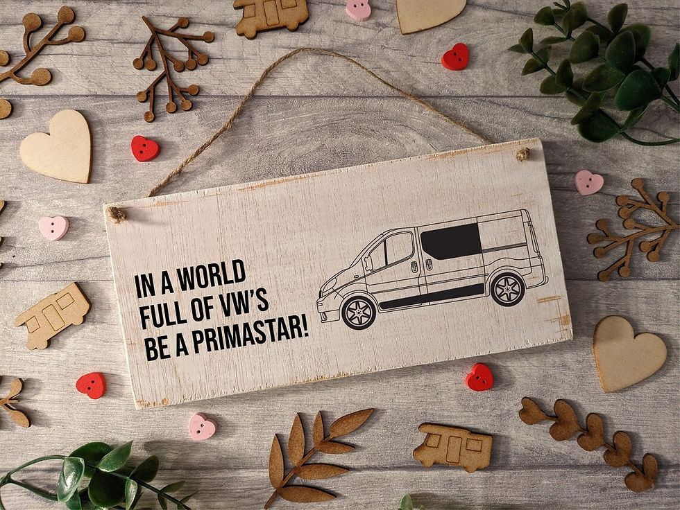 Thumbnail: Handmade Rustic Wooden Renault Trafic Van Sign, Vauxhall Vivaro, Primastar