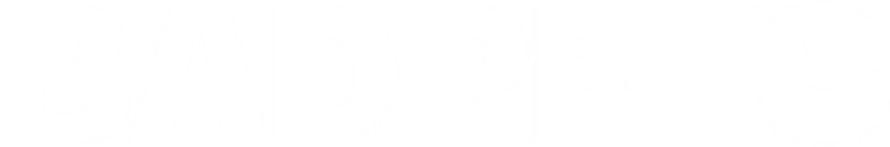 White BADPETS logo.png