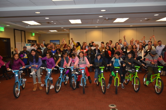 Group of kids at Boulder Build A Bike Corporate Social Responsibility Event