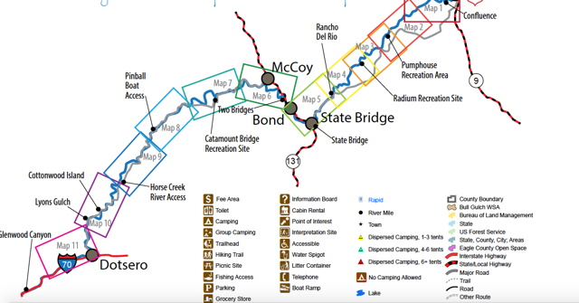 Upper Colorado River Rafting Map