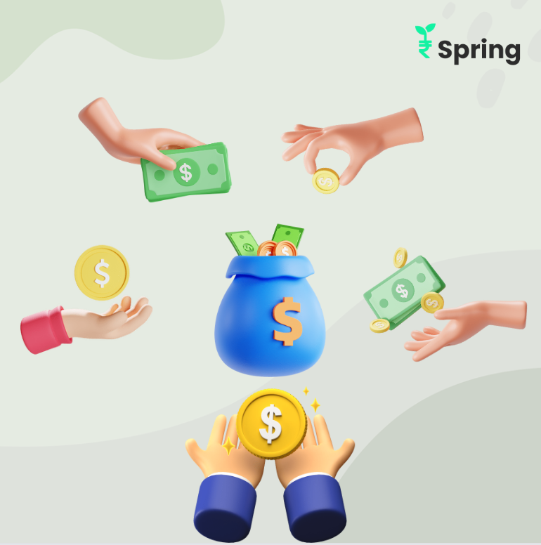 A bag of 'Managed Funds' with various resources and financial icons spilling out, representing the diverse investments and assets being managed.