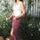 Thumbnail: Floral Maxi Skirt in Burgundy