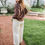 Thumbnail: Cathy Wide Leg Pants in Cream