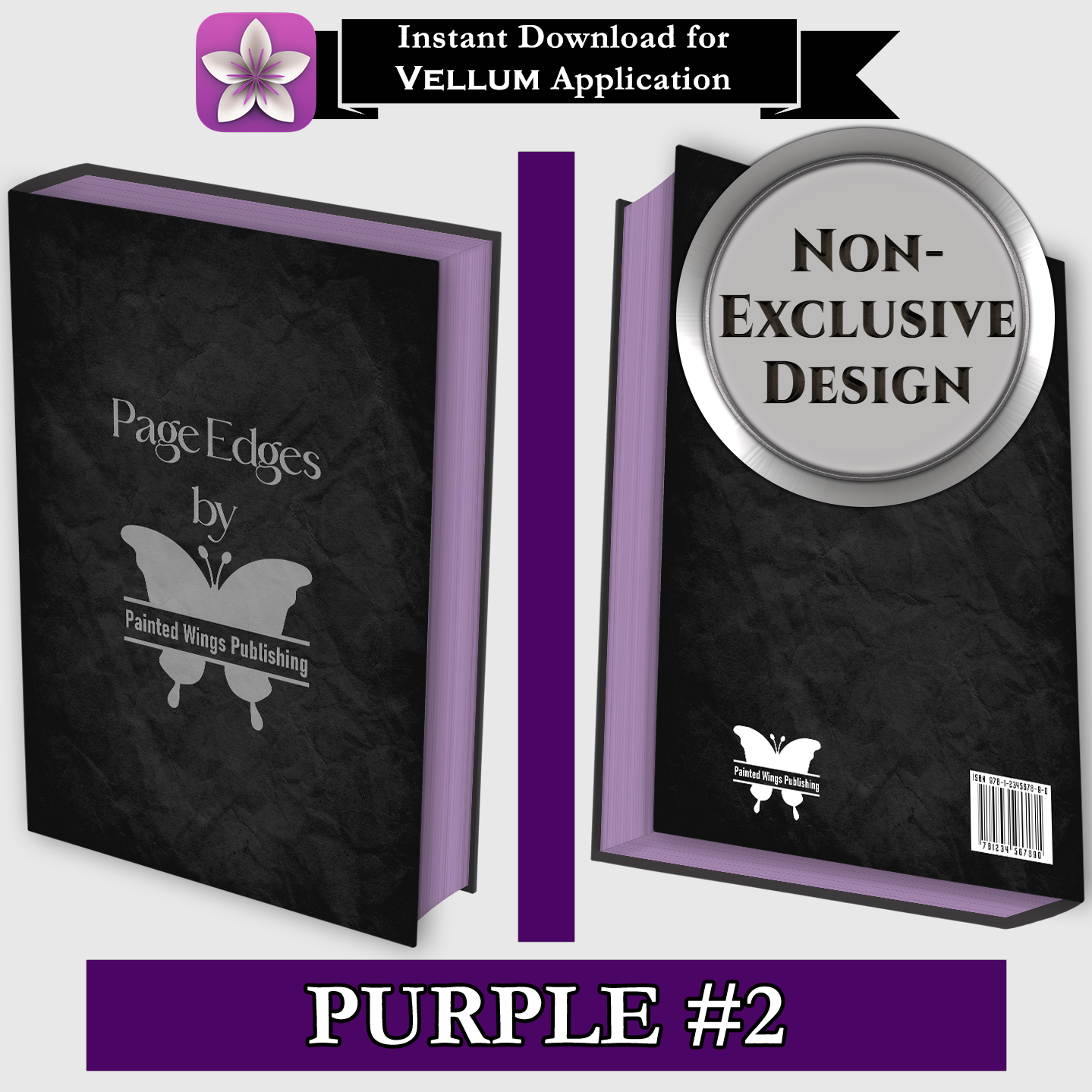 Purple #2 Edges [5.5x8.5] — Instant Download for Vellum