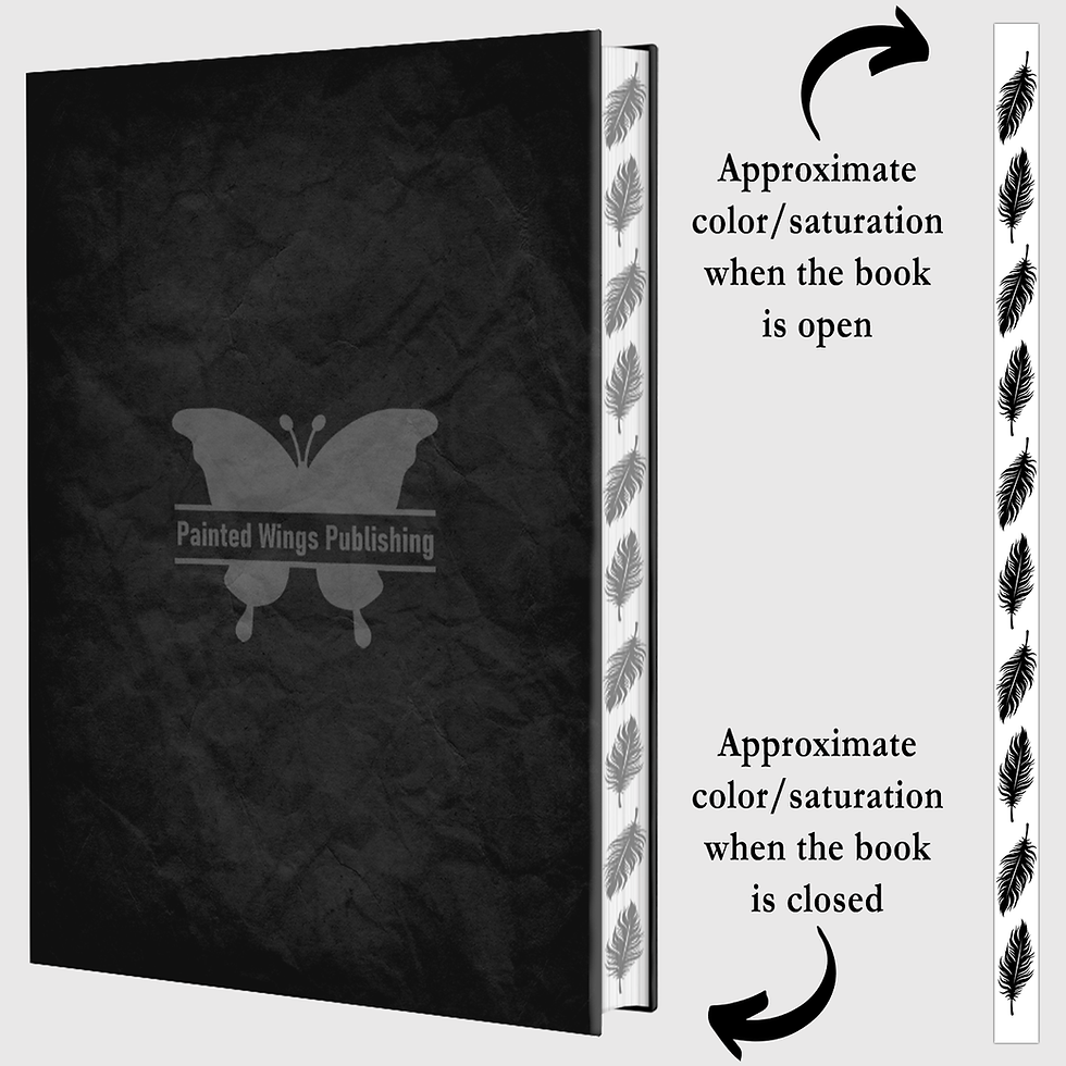Thumbnail: 5x8Feathers3BonW (printed edge design) — Instant Download for Vellum
