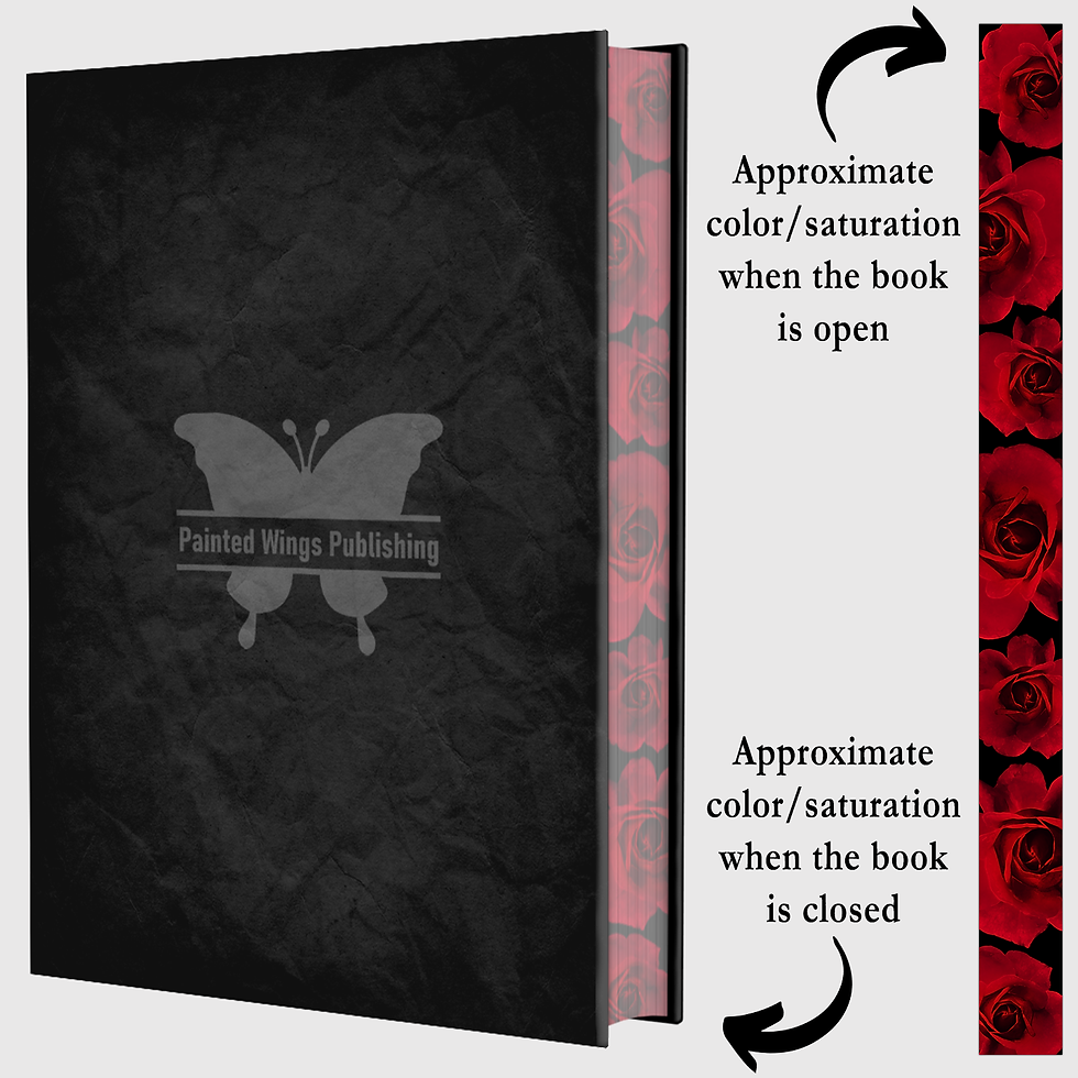 Thumbnail: 5x8Roses RedonBlk (printed edge design) — Instant Download for Vellum