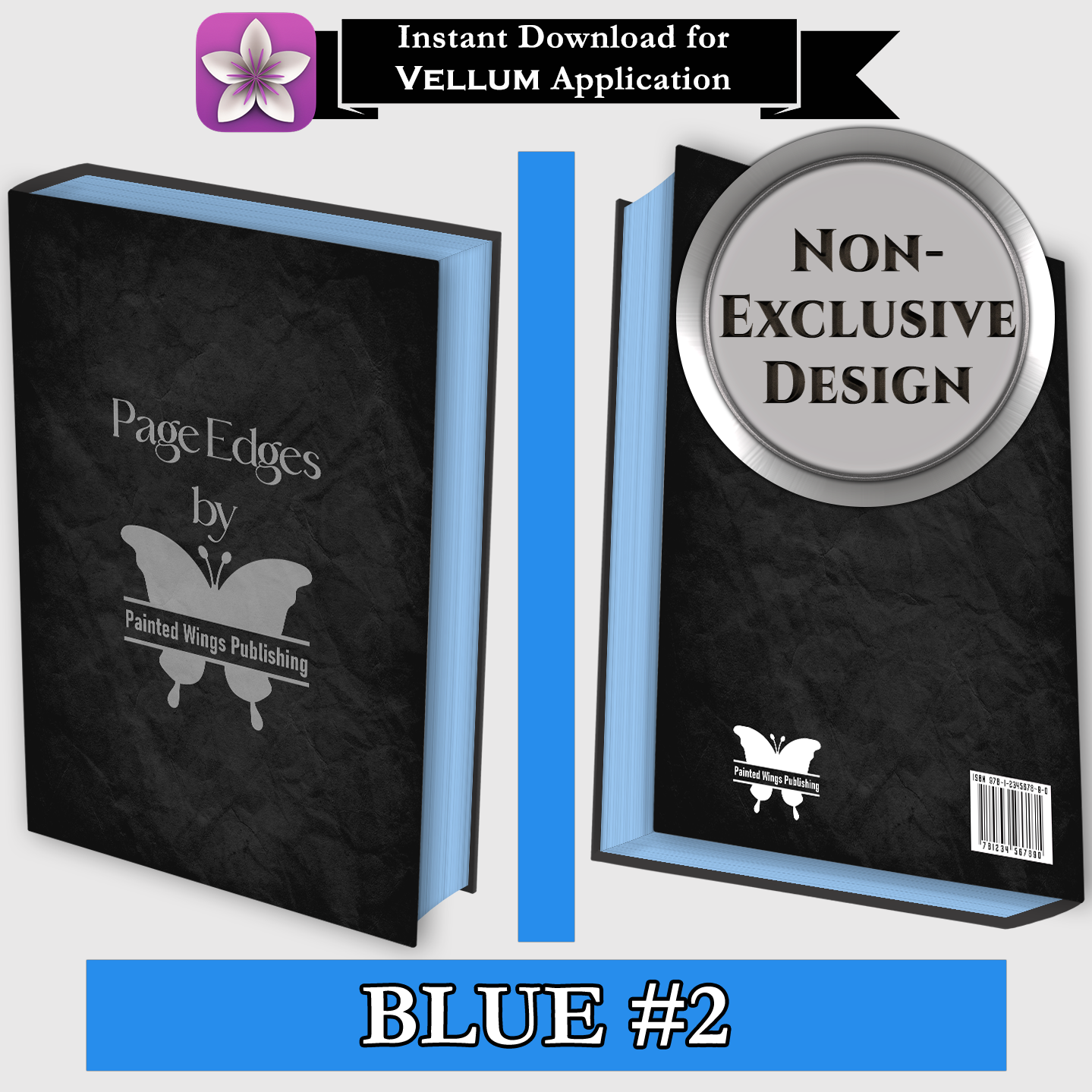Blue #2 Edges [5x8] — Instant Download for Vellum