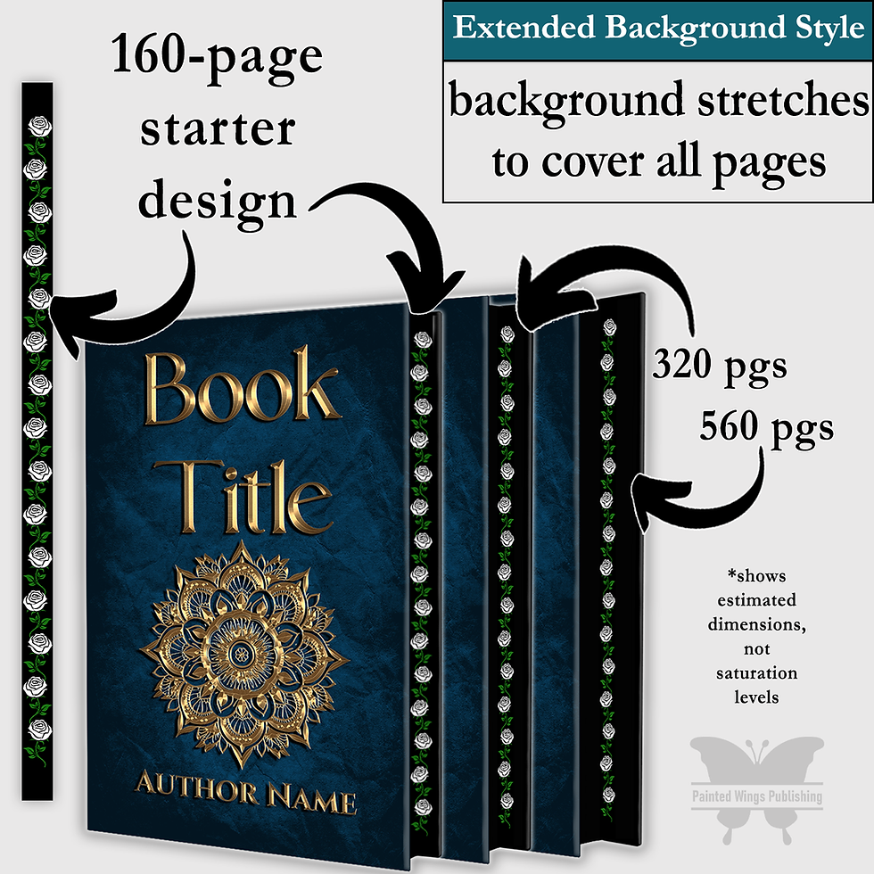 Thumbnail: 5.5x8.5Flowers1White (printed edge design) — Instant Download for Vellum