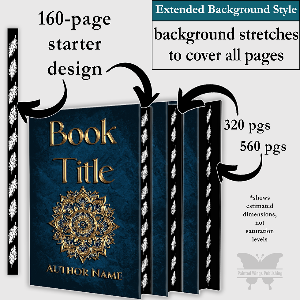 Thumbnail: 5x8Feathers3WonB (printed edge design) — Instant Download for Vellum