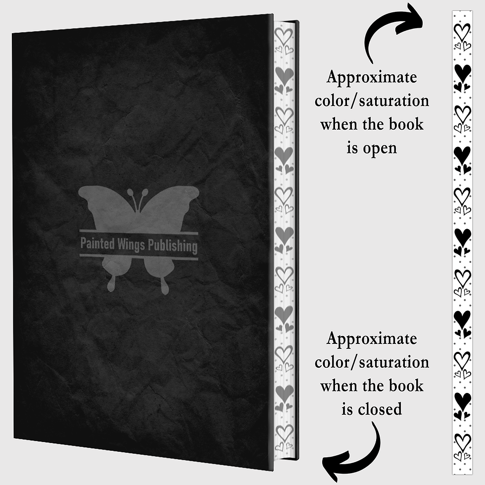 Thumbnail: 5x8Hearts2BonW (printed edge design) — Instant Download for Vellum