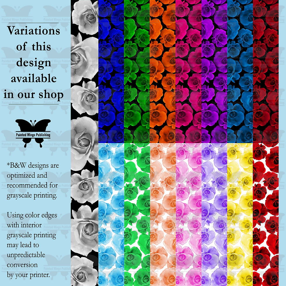 Thumbnail: 5x8Roses RedonBlk (printed edge design) — Instant Download for Vellum