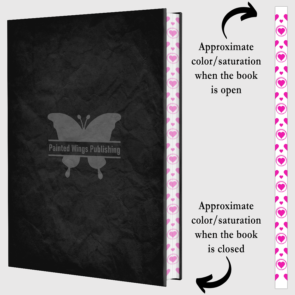 Thumbnail: 5.5x8.5Hearts1Pnk1onWh (printed edge design) — Instant Download for Vellum