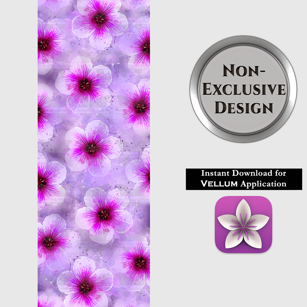 Thumbnail: 5x8Purple Flowers-Color (printed edge design) — Instant Download for Vellum