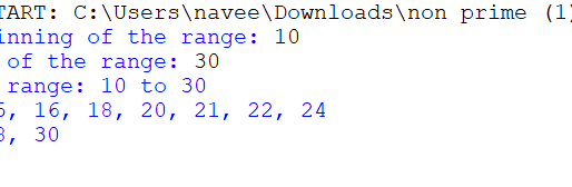 List of all non-prime numbers between two positive integers using python function