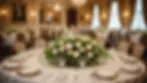 Angle view of a beautifully decorated wedding table