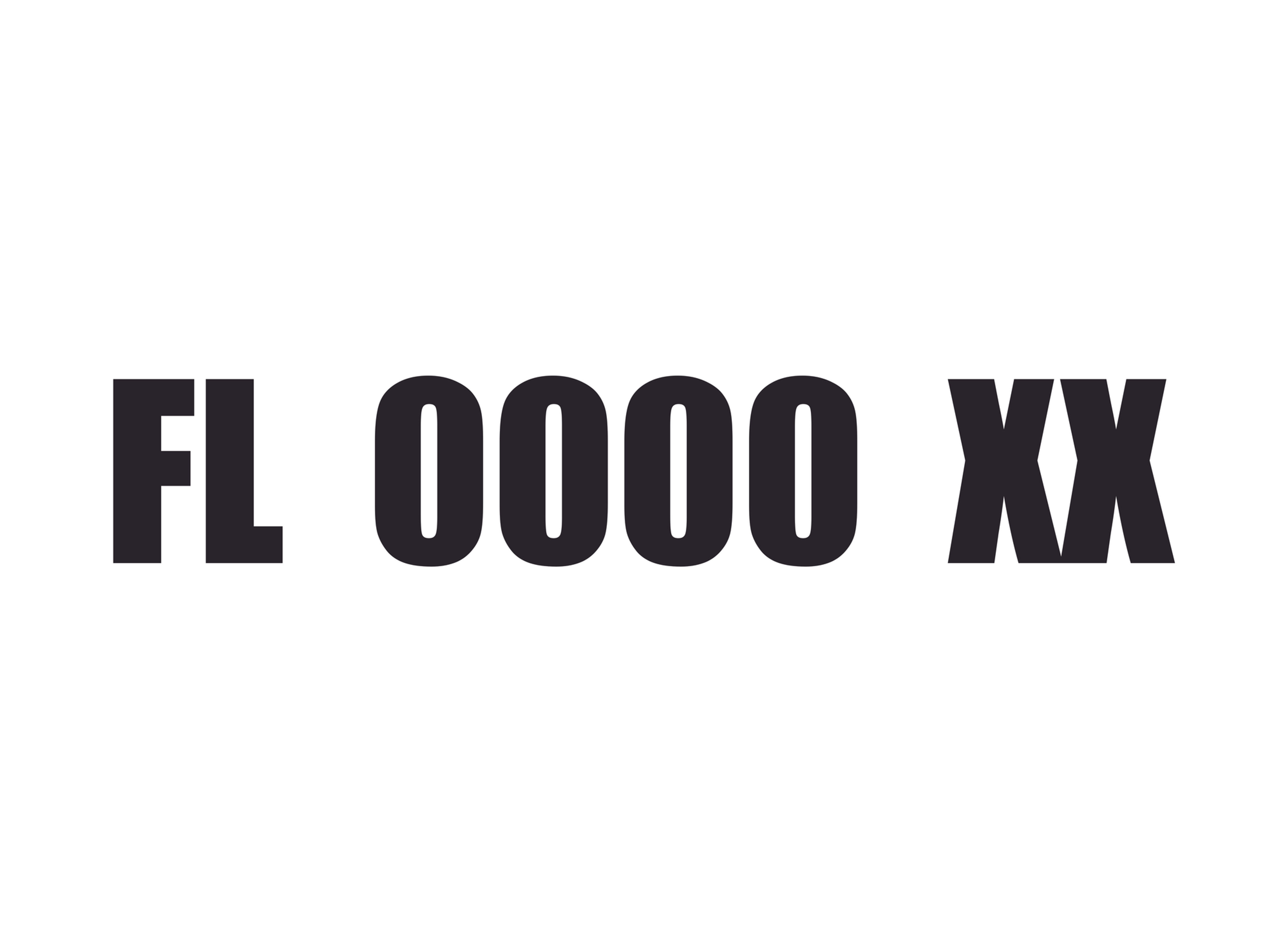 Registration Numbers- Impact Font