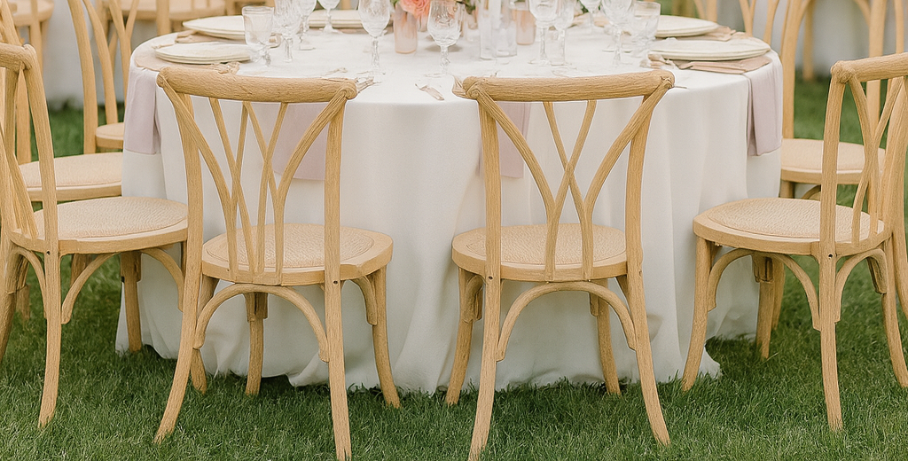 Natural elegance with an exclusive design. Made of resin with a realistic wood-look finish, this model features a petatillo weave that adds an artisanal and distinctive touch to any event. We are the only providers in Puerto Vallarta and Bahía de Banderas offering this unique chair