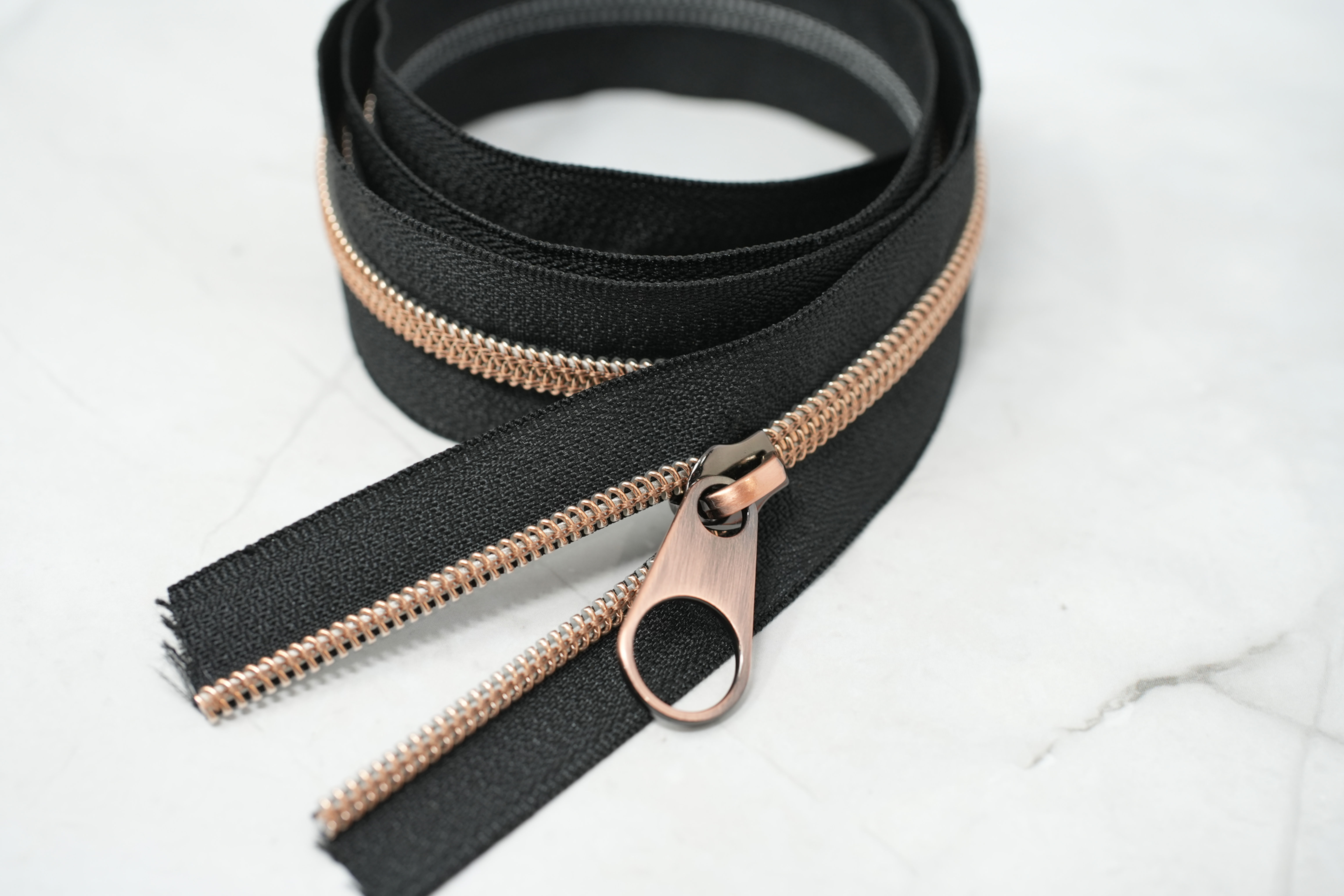 #5 Nylon Zipper Tape - BLACK BRUSHED COPPER